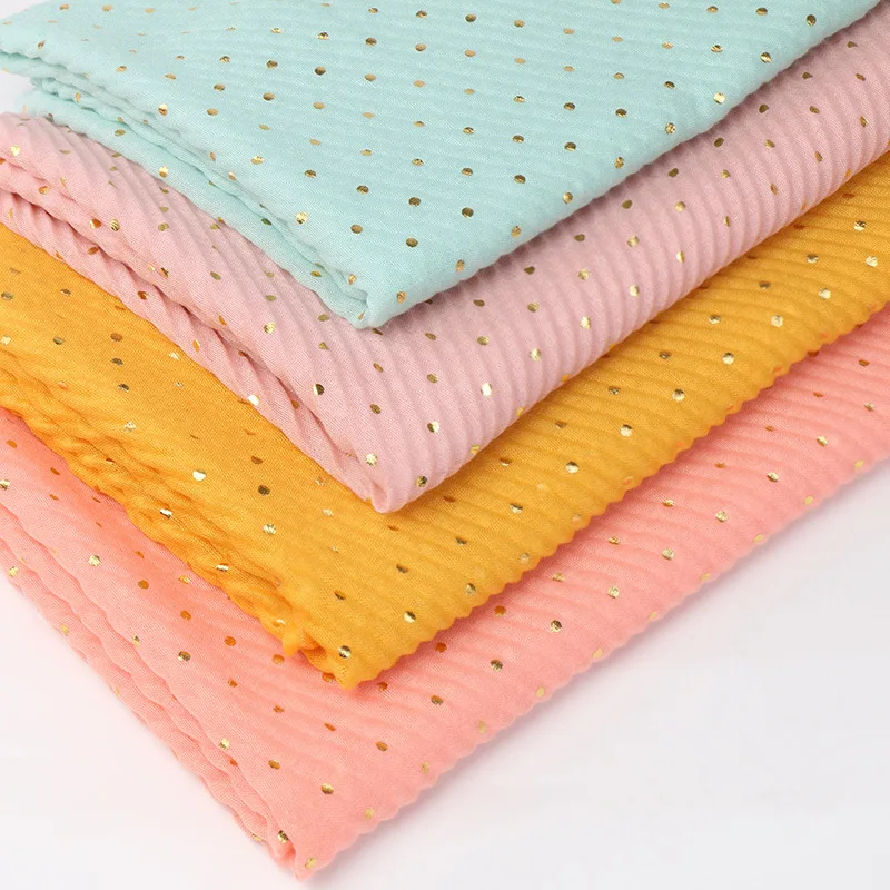 Muslim crinkle hijab scarf islamic sprinkle gold scarves with hot stamping foulard femme musulman solid shawls 90*200cm - Image 2