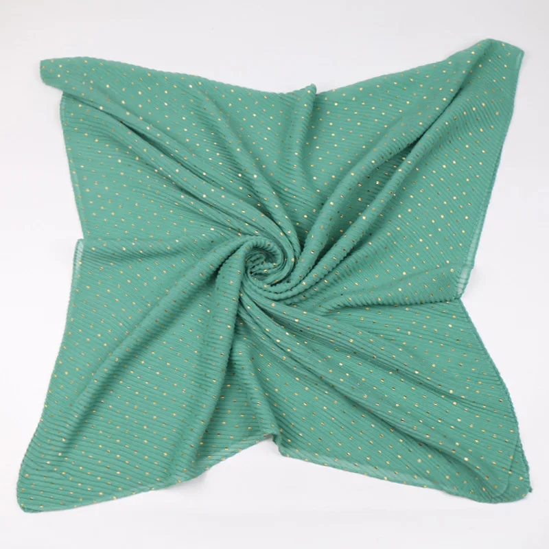 Muslim crinkle hijab scarf islamic sprinkle gold scarves with hot stamping foulard femme musulman solid shawls 90*200cm - Image 5