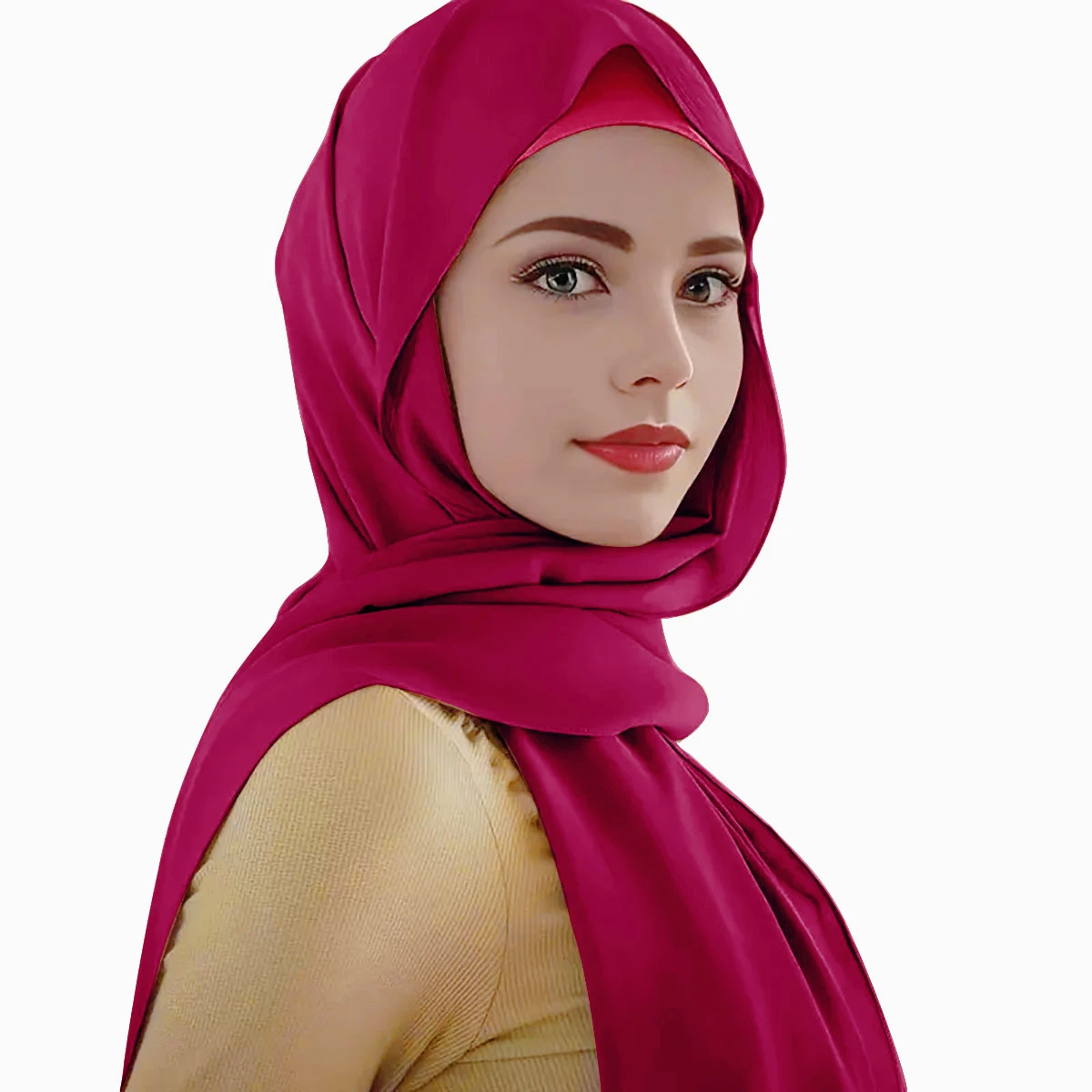 17 Color Two-piece New Modal Bottom Cap Tube Cap Chiffon Shawl Muslim Fashion Combination Turbans for Women Islamic Clothing